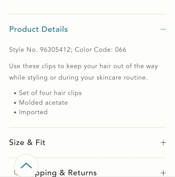 NWT Rhinestone Crease-Free Hair Clips - Set Of 4 - Picture 2 of 2